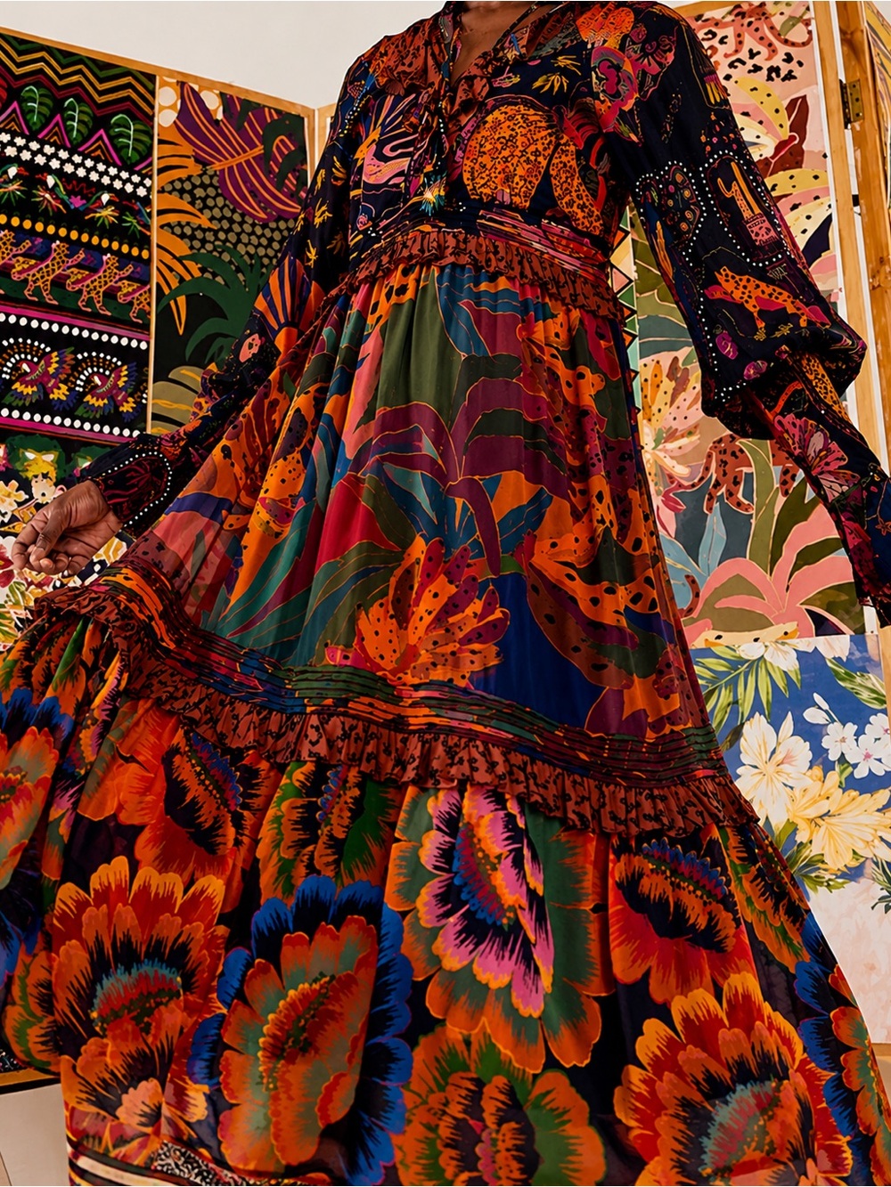 farm rio bird flowers maxi dress - Picture 6 of 15